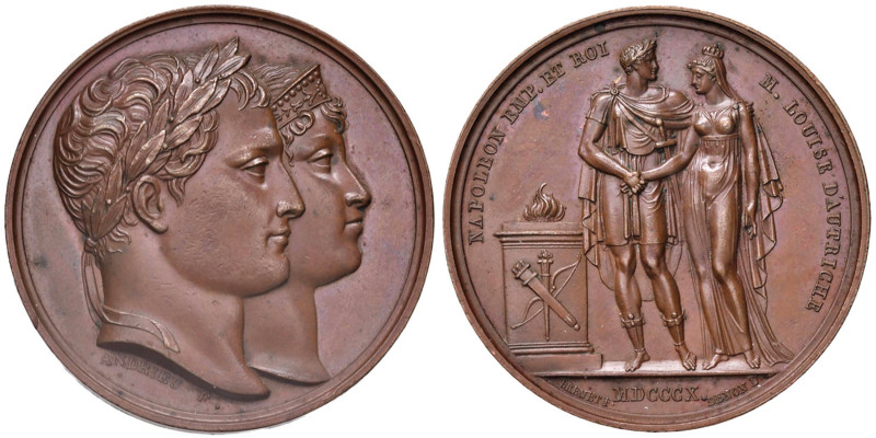 Medaglia 1810 Matrimonio a Parigi di Napoleone con Maria Luisa Opus: Andrieu e B...