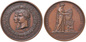 Medaglia 1810 Matrimonio a Parigi di Napoleone con Maria Luisa - Sul contorno mano indicatrice e “CUIVRE”: Riconio del 1845/1860 - Opus: Mercié - Bram...