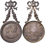 Medaglia 1810 Napoleone, Maria Luisa e Francesco I - Opus: Herthaux - Bramsen 992 - AG (g 99,21 - Ø 66 mm) Rarissima medaglia uniface con splendida co...