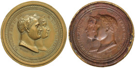Medaglia 1810 Napoleone e Maria Luisa. Teste a dx nel campo dell’imperatore e dell’imperatrice. Sotto il taglio del collo di Napoleone: GALLE F. Later...