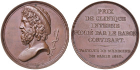 Medaglia 1810 Clinica del Barone Corvisart - Bramsen 1066 AE (g 37,62 - Ø 40 mm) Rarissimo esemplare in bronzo in perfetta conservazione. Ex Luise di ...