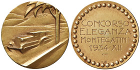 MEDAGLIE FASCISTE Medaglia 1934 A. XII Concorso di eleganza a Montecatini - AU (g 3,84 - Ø 20 mm)
SPL
