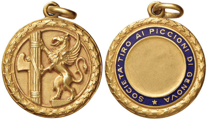MEDAGLIE FASCISTE Medaglia premio società di tiro ai piccioni - Opus: Johnson - ...
