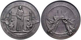 San Francesco d’Assisi - Medaglia 1922 VII Centenario della nascita - Opus: Boninsegna MA (silvered) (Ø 71 mm) In slab NGC MS 65 BN 5789076-003. Una s...