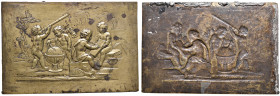 VARIE Placchetta raffigurante quattro putti con strumenti inerenti la geografia e l’astronomia, probabilmente della seconda metà del XVIII sec. - (g 7...