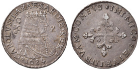 CAGLIARI Carlo II (1665-1700) 10 Reali 1684 - MIR 81/6 AG (g 25,31) RR Minimi graffietti di conio ma bell’esemplare per questo tipo di moneta
BB+