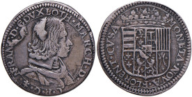 FIRENZE Niccolò Francesco di Lorena (1634-1635) Testone 1634 - MIR 319/1 AG (g 8,56) Qualche limatura sul bordo, difetti di conio al D/
BB