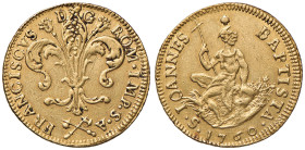 FIRENZE Francesco II (1737-1765) Ruspone 1760 - MIR 359/15 AU (g 10,35) RRRR Da montatura
BB