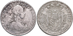 FIRENZE Pietro Leopoldo (1765-1790) Francescone 1772 serie Weber, sigle I.Z.V - MIR 378/5 AG (g 27,01) RRRR Macchie al D/. Moneta di estrema rarità di...