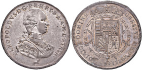 FIRENZE Pietro Leopoldo (1765-1790) Francescone 1790 - MIR 385/8 AG (g 27,34) RRR Caratteri leggenda più piccoli. Moneta di eccezionale conservazione...