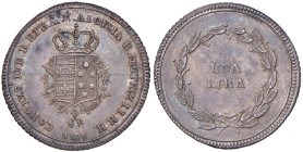 FIRENZE Carlo di Borbone (1803-1807) Lira 1806 - MIR 428 AG (g 3,92) R Conservazione eccezionale per questo tipo di moneta, splendida patina iridescen...