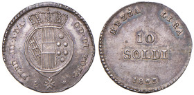 FIRENZE Ferdinando III (1814-1824) 10 Soldi 1823 - MIR 439/2 AG (g 1,89) Bella patina
SPL+