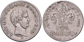 FIRENZE Leopoldo II (1824-1859) Fiorino 1842 - MIR manca; Gig. 35 (indicata R/5) AG (g 6,82) RRRRR Di questa moneta se conoscono solamente 3 esemplari...