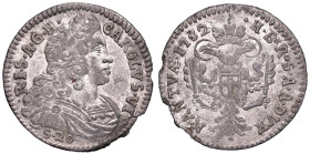 MANTOVA Carlo VI (1707-1740) Lira 1732 - MIR 752/2 MI (g 3,27) Una screpolatura marginale di conio ma esemplare di grande qualità, con piena argentatu...