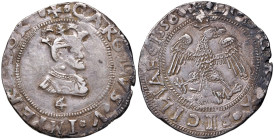 MESSINA Carlo V (1516-1556) 4 Tarì 1556 sigla T P - MIR 287/2 AG (g 11,73) RR Mancanza di metallo al bordo
BB
