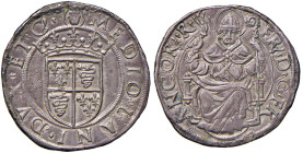 MILANO Francesco I (1515-1522) Testone - MIR 261 AG (g 9,59) RR Qualche modesta porosità ai margini ma ottimo esemplare
SPL+