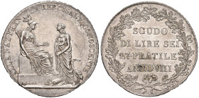 MILANO Repubblica Cisalpina (1800-1802) Scudo da 6 lire A. VIII h 12 - Gig. 2 AG (g 23,12)
qFDC