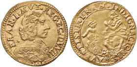 MODENA Francesco I d’Este (1629-1658) Quadrupla sigla I T - MIR 733/3 AU (g 13,09) RR Schiacciature al bordo ma bell’esemplare
qSPL