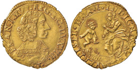 MODENA Francesco I d’Este (1629-1658) Doppia sigla I T - MIR 739/2 AU (g 6,51) RRR Come noto, le doppie con al rovescio la Madonna della Ghiara sono a...