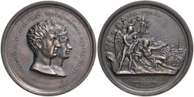 MODENA Francesco IV (1814-1846) Medaglia 1819 Nascita dell’erede - Opus: Malavasi - Boccolari 231 AE (g 179 - Ø 81 mm) Bordo ripassato
SPL