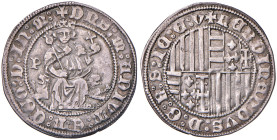 NAPOLI Ferdinando I d’Aragona (1458-1494) Carlino con sigla P - MIR 72/5 AG (g 3,59) R Minimi graffietti al D/
qSPL