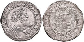 NAPOLI Carlo V (1516-1556) Mezzo ducato sigla IBR - Magliocca 31 AG (g 14,85) Consuete piccole screpolature al D/ ma bell’esemplare dal metallo lucent...