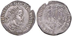 NAPOLI Filippo II (1554-1598) Tarì 1572 (?) busto a destra, sigla GR / VP - Magliocca 50 (indicato R/4) AG (g 5,95) RRRR
qSPL