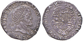 NAPOLI Filippo II (1554-1598) Tarì 1575 testa a destra, sigla GR - Magliocca 60 (questo esemplare illustrato) AG (g 5,99) RR
qSPL