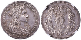 NAPOLI Carlo II (1674-1700) Mezzo ducato 1693 - Nomisma 36 AG In slab NGC AU58 cod. 5882657-009
AU 58