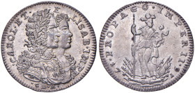 NAPOLI Carlo VI (1711-1734) Tarì 1716 - Magliocca 94 AG (g 4,40) Segnetti al D/
SPL/SPL+