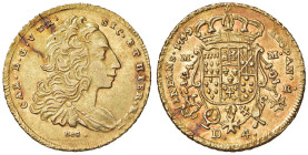 NAPOLI Carlo di Borbone (1734-1759) 4 Ducati 1749 sigla DeG - Magliocca 118a (capigliatura variata) AU (g 5,85) RR Due piccole fratture del tondello
...