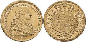 NAPOLI Ferdinando IV (1759-1816) 6 Ducati 1768 BP busto con le corone - Nomisma 354 AU (g 8,84) RRR Questo rarissimo 6 ducati è sicuramente il miglior...