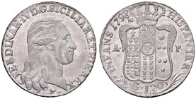 NAPOLI Ferdinando IV (1759-1816) Piastra 1798 - Nomisma 464 AG (g 27,57) Esemplare di ottima qualità
SPL+