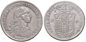 NAPOLI Ferdinando IV (1759-1816) Mezza piastra 1785 - Nomisma 474 AG (g 13,54) RR Graffi di conio al D/
BB+