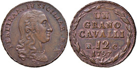 NAPOLI Ferdinando IV (1759-1816) Grano da 12 Cavalli 1797 lettere piccole - Nomisma 564 CU (g 5,53) RR
FDC