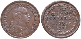 NAPOLI Ferdinando IV (1759-1816) Grano 1791 - Nomisma 557 CU (g 6,52)
SPL