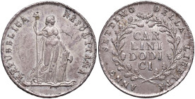 NAPOLI Repubblica napoletana (1799) Piastra A. VII - Nomisma 624 AG (g 27,68) Esemplare particolarmente conservato
SPL