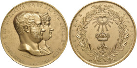 NAPOLI Francesco I (1825-1830) Medaglia 1825 Per la salita al trono - Opus: D’Andrea - D’Auria 144 (ma non cita il bronzo dorato) MD (g 121 - Ø 62 mm)...