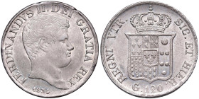 NAPOLI Ferdinando II (1830-1859) Piastra 1834 - Nomisma 927 AG (g 27,52) Difetti di tondello al bordo
SPL+