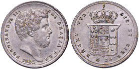 NAPOLI Ferdinando II (1830-1859) Tarì 1855 - Nomisma 1033 AG (g 4,60) Graffi di conio al R/
SPL