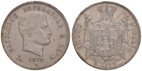 Napoleone (1805-1814) Bologna - 5 Lire 1813 Puntali sagomati - Gig. 121 AG RR Sigillata qFDC/FDC da Cavaliere F. Minimo graffietto al D/
qFDC