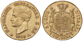 Napoleone (1805-1814) Milano - 40 Lire 1808 Senza segno di zecca - Gig. 72a AU (g12,88) RR
BB