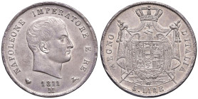 Napoleone (1805-1814) Milano - 5 Lire 1811 1 su 0 Puntali aguzzi- Gig. 109a AG (g 25,00)
qFDC