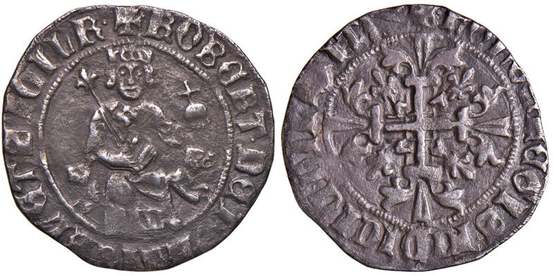 Martino V (1417-1431) Carlino napoletano - MIR 281 AG (g 3,43) RRR Poroso. Ricon...