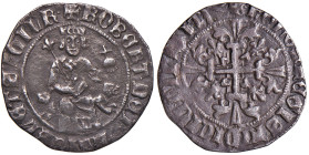 Martino V (1417-1431) Carlino napoletano - MIR 281 AG (g 3,43) RRR Poroso. Riconoscibile, come scrive il MIR, dai carlini napoletani per il segno dell...