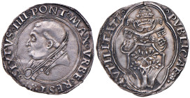 Sisto IV (1471-1484) Grosso - Munt. 14 AG (g 3,56) RR Esemplare di notevole conservazione per la tipologia, probabilmente uno dei migliori apparsi sul...
