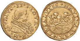Giulio II (1503-1513) Doppio fiorino di camera - Munt. 4; MIR 545 AU (g 6,57) RRR Ribattuto al D/ ma di conservazione decisamente ottimale
SPL+