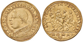 Leone X (1513-1521) 2 Ducati e mezzo - Munt. 1; MIR 614/1 AU (g 8,69) RRRR Una delle monete più suggestive della serie pontificie oltre che assai rara...