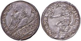 Giulio III (1550-1555) Giulio - Munt.16 var. M. A. II AG (g 3,26) RR Superbo esemplare proveniente dall’asta Nomos 11 del 2015, lotto 307, e precedent...
