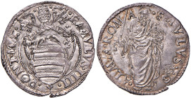 Paolo IV (1555-1559) Giulio - Munt. 17 AG (g 3,22) Conservazione eccezionale per questo esemplare di magnifica freschezza e lustro.
FDC